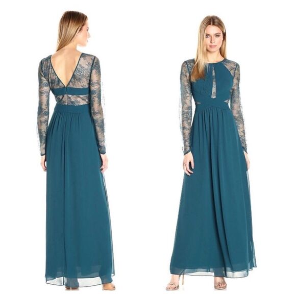 BCBG MaxAzria $448 Janette maxi dress dark teal - Picture 1 of 7